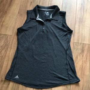 Adidas Dark Grey Sleeveless Polo